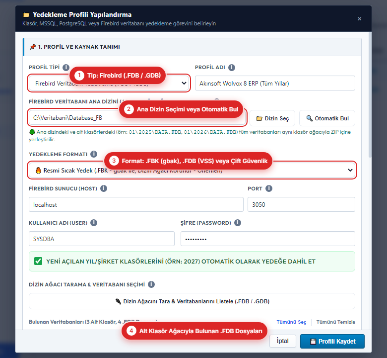Firebird SQL (.FDB / .GDB) Canlı Yedekleme ve Geri Yükleme Kılavuzu