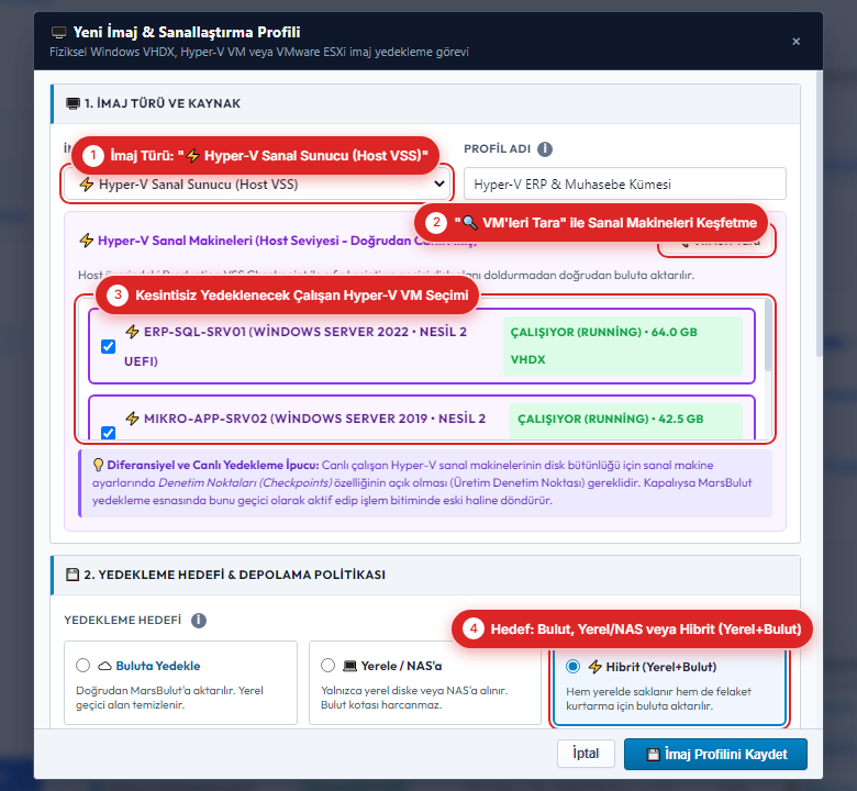 Microsoft Hyper-V Sanal Sunucu Ajansız İmaj Yedekleme Kılavuzu